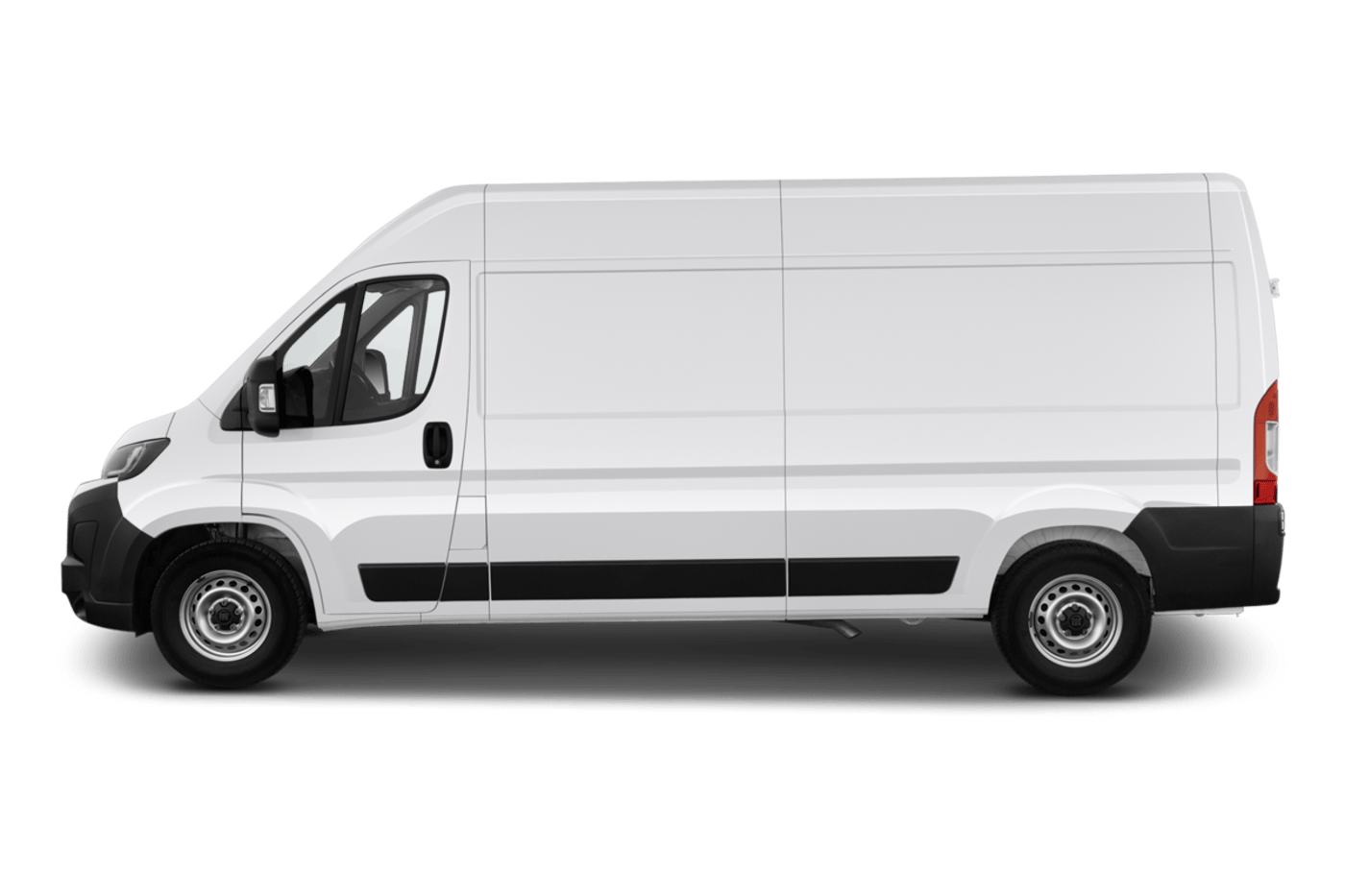 White Fiat Ducato — Side view